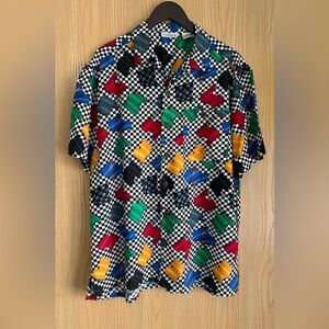 Ralph Marlin | Mens SZ M | Vintage Racing Shirt Checkered Flags | Short Sleeve